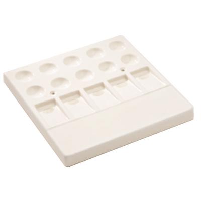 Unglazed Porcelain Palette, 10 Wells, 5 Slants