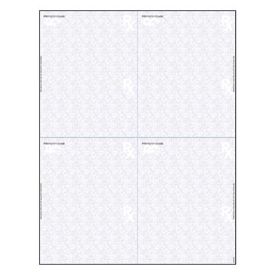 Florida Laser Prescription Blanks, 4-Up, Layout 003, 8-1/2" W x 11" H Overall, 5-1/2" W x 4-1/4" H Detached, 1000/Pkg