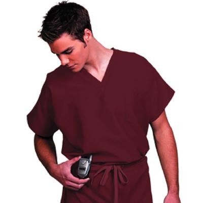 Fashion Seal Healthcare® Unisex Fashion Scrub Shirt, 65/35 Fashion Poplin®, Burgundy, Extra Small, V-Neck, 1 Pocket