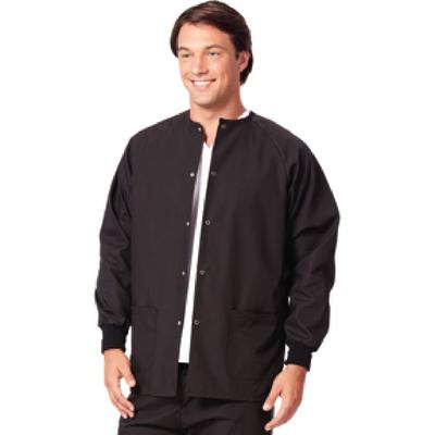 Fashion Seal Healthcare® Unisex Warm-Up Jacket, 65/35 Fashion Poplin®, Black, Extra Large, Latex-Free