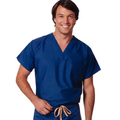 Fashion Seal Healthcare® Unisex Set-In Sleeve Scrub Shirt - Navy, Extra Large, 55% Cotton/45% Polyester, 01KEZKNM0B027T4V65C9RNJJFA