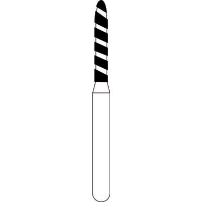 Spring Turbo FG Diamond Bur, Super Coarse, Black, Cylinder Bevel End, #863T, 1.4 mm Diameter, 8 mm Length, 25/Pkg