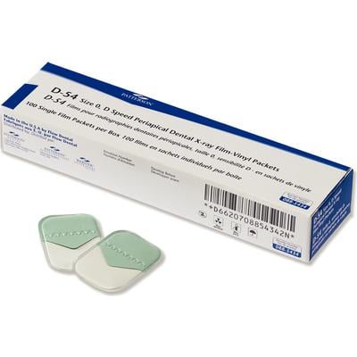 Patterson Dental Supply Intraoral X-ray Film, D Speed (D-54), Size 0, Single Film Vinyl Packets, 100/Pkg