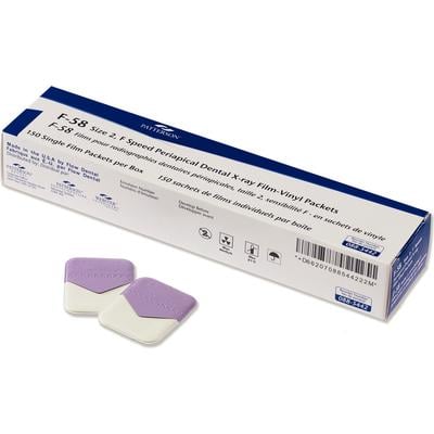 Patterson Dental Supply Intraoral X-ray Film, F Speed, Size 2, Periapical, Single Vinyl Packets, 150/Pkg, F-58