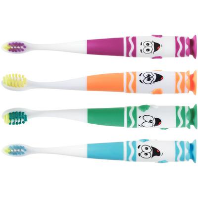 Sunstar Butler Pip-Squeaks Toothbrush, Suction Cup, Ultra Soft, Tapered Head, 12/Box, 232PYZ