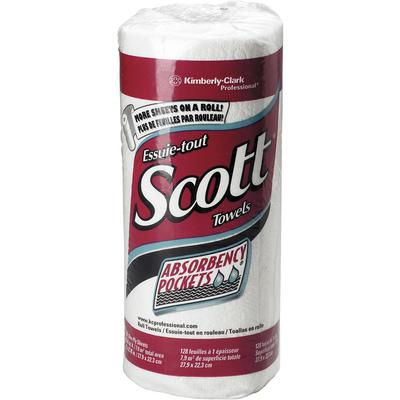 Scott® Paper Towels, White, 128 Sheets per Roll, 20 Rolls/Pack, 39109