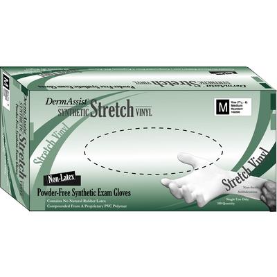 DermAssist™ Synthetic Stretch Vinyl Exam Gloves, Powder Free, Non-Sterile, Medium, Clear, 100/Box