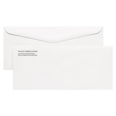 #10 White Envelopes, Personalized, Gummed-Flap, 9-1/2" W x 4-1/8" H, 24 lb Wove, 500/Pkg