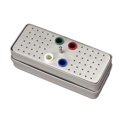 Patterson Endodontic Organizers Endo Box Mini, Silver, 60 Perforations, 4 Plastic Cups, 5-1/2" x 2" x 2"