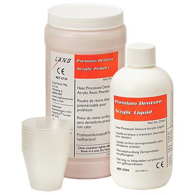 Acrylic Premium™ Denture Powder and Liquid, Clear, 1 lb Powder & 236 ml Liquid Kit