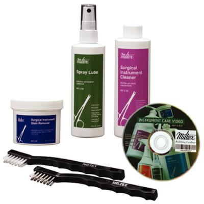 Miltex Instrument Care System Kit 3-800, Includes Spray Lube, Cleaner, Stain Remover, Brushes & Video
