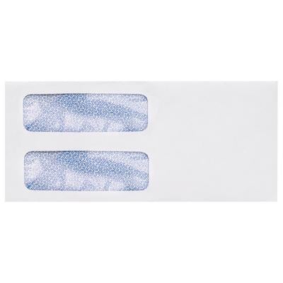 Patterson Office Supplies Double Window Envelopes, 8-7/8" W x 3-7/8" H, Security-Lined, Gummed-Flap, White, 500/Pkg