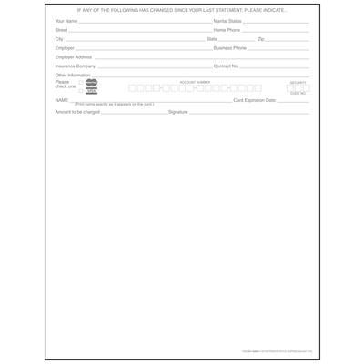 Laser Statement Paper, 8-1/2" W x 11" H, 24 lb White, Blue with Visa and MasterCard Logos, 500/Pkg
