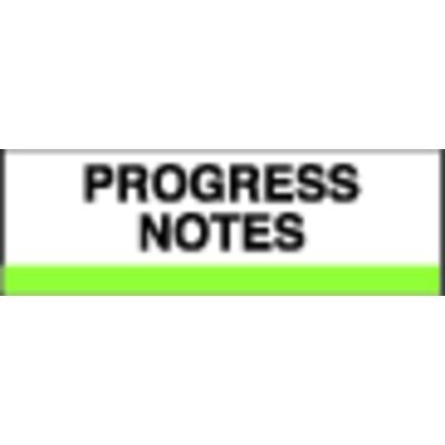 Index Tab, 1-1/4" W x 1-1/2" H, 100/Pkg - Progress Notes, Light Green Stripe