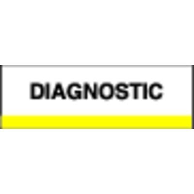 Patterson Office Supplies Index Tab, 1-1/4" W x 1-1/2" H, Diagnostic, Yellow Stripe, 100/Pkg