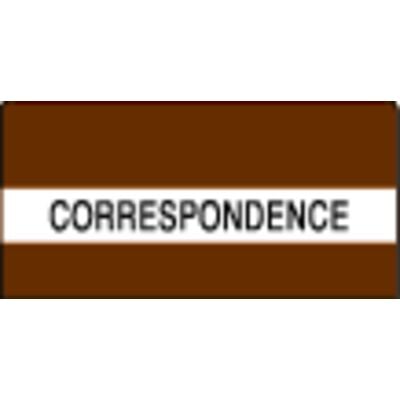 Patterson Office Supplies Index Tab, 1-1/2" W x 1-1/2" H, 102/Pkg - Correspondence, Brown Stripes