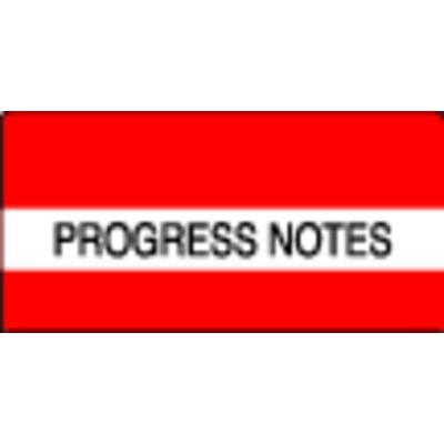 Index Tab, 1-1/2" W x 1-1/2" H, 102/Pkg - Progress Notes, Red Stripes