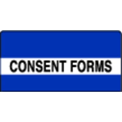 Patterson Office Supplies Index Tab, 1-1/2" W x 1-1/2" H, 102/Pkg - Consent Forms, Dark Blue Stripes