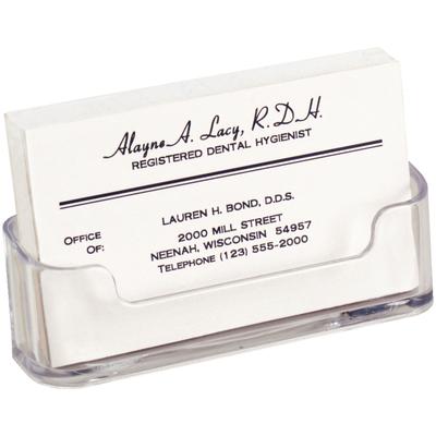 Deflecto Horizontal Business Card Holder, Clear, 3-3/4" W x 1-7/8" H x 1-1/2" D