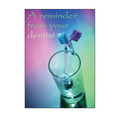 Dental Best Sellers Personalized Postcards, Two Brushes In Clear Cup, 4-1/4" W x 6" H, 100/Pkg