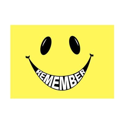 Reminder Postcards (DDS/MD) Personalized, Remember Smiley Face, 6" W x 4-1/4" H, 100/Pkg