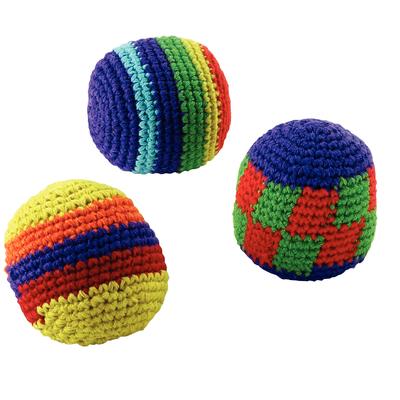 Knitted Kick Balls, Assorted Colors, 2-1/2" Diameter, 12/Pkg