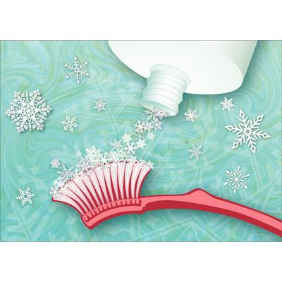 Designer's Choice Holiday Personalized Postcard, Winter Toothpaste Design, 6" W x 4-1/4" H, 100/Pkg