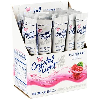 Crystal Light On-The-Go Mix Sticks, Raspberry Ice, 30 Sticks/Box, KRF 7980