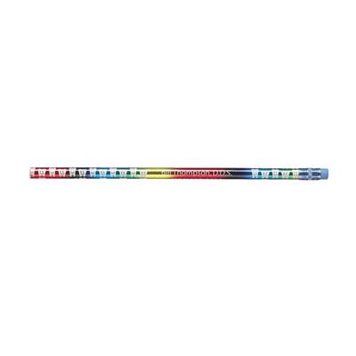 Rainbow Foil Tooth Pencils, Personalized, 7", White Ink, 432/Pkg