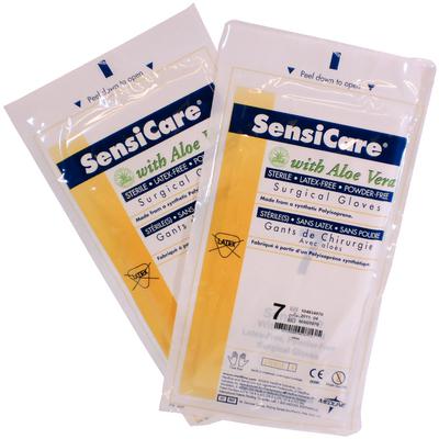 SensiCare® Surgical Gloves with Aloe, Polyisoprene, Powder Free, Sterile, Size 7.0, White, 25 Pairs/Box