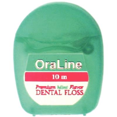 Oraline Premium PTFE Dental Floss, Mint, Waxed, 10 m Patient Size, 72/Pkg