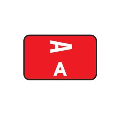 Smead® Alpha-Z™ Compatible Individual File Box Label, 1-5/8" W x 1" H, Letter A, Red, 100/Pkg