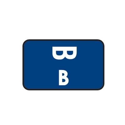 Smead® Alpha-Z™ Compatible Individual File Box Label, 1-5/8" W x 1" H, Letter B, Dark Blue, 100/Pkg