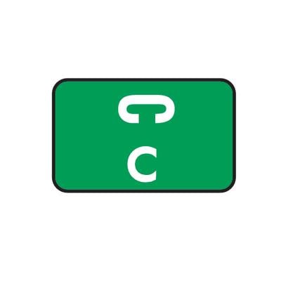Smead® Alpha-Z™ Compatible Individual File Box Label, 1-5/8" W x 1" H, Letter C, Dark Green, 100/Pkg