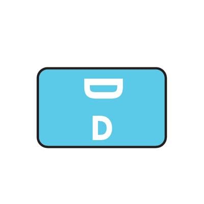 Smead® Alpha-Z™ Compatible Individual File Box Label, 1-5/8" W x 1" H, Letter D, Light Blue, 100/Pkg