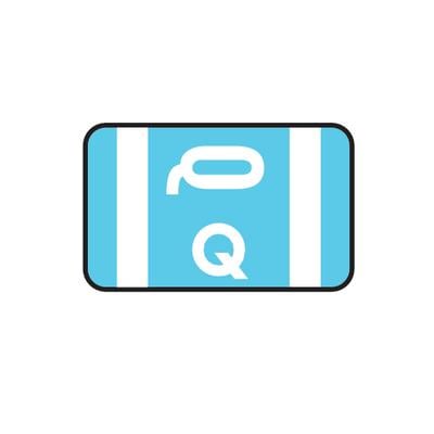 Smead® Alpha-Z™ Compatible Individual File Box Label, 1-5/8" W x 1" H, Letter Q, Light Blue, 100/Pkg