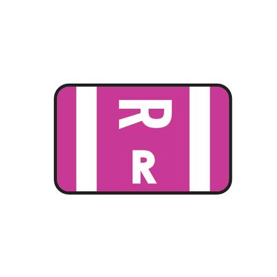 Smead® Alpha-Z™ Compatible Individual Roll Label, 1-5/8" W x 1" H, Letter R, Purple, 250/Roll