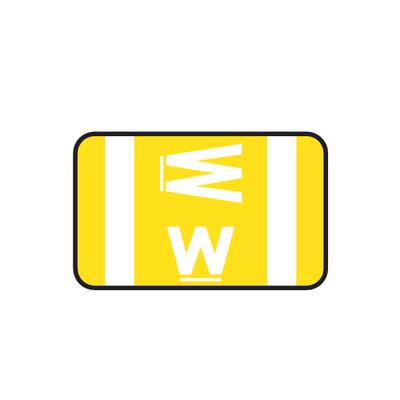 Smead® Alpha-Z™ Compatible Individual Roll Label, 1-5/8" W x 1" H, Letter W, Yellow, 250/Roll