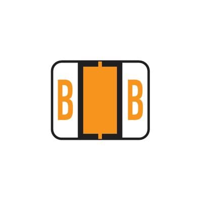 Smead® Alpha-Z™ BCCR/BCCS Compatible Roll Label, 1-1/4" W x 1" H, Letter B, Light Orange, 500/Roll