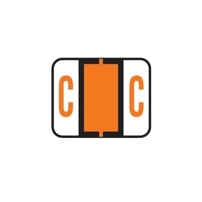 Smead Alpha-Z Compatible Individual File Box Labels, 1-1/4" W x 1" H, Letter C, Dark Orange, 120/Pkg