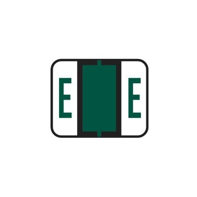 Smead Alpha-Z Compatible Individual File Box Labels, 1-1/4" W x 1" H, Letter E, Dark Green, 120/Pkg