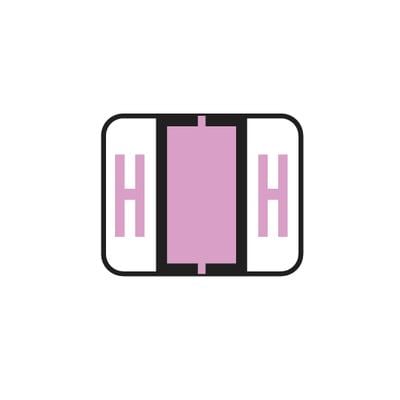 Smead Alpha-Z Compatible Individual File Box Labels, 1-1/4" W x 1" H, Letter H, Lavender, 120/Pkg