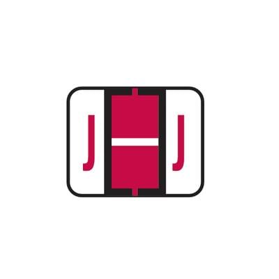 Smead® Alpha-Z™ BCCR/BCCS Compatible Roll Label, 1-1/4" W x 1" H, Letter J, Red, 500/Roll