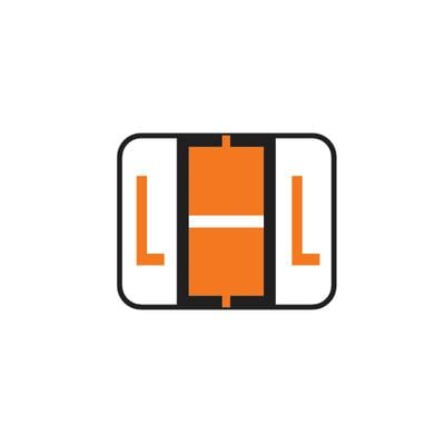 Smead® Alpha-Z™ BCCR/BCCS Compatible Roll Label, 1-1/4" W x 1" H, Letter L, Dark Orange, 500/Roll