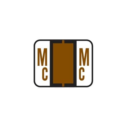 Smead® Alpha-Z™ BCCR/BCCS Compatible Roll Label, 1-1/4" W x 1" H, Letter: Mc, Brown, 500/Roll
