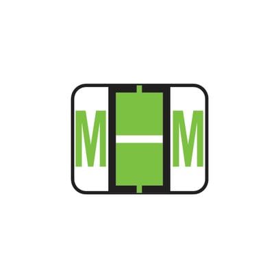 Smead® Alpha-Z™ BCCR/BCCS Compatible Individual File Box Label, 1-1/4" W x 1" H, Letter M, Light Green, 120/Pkg
