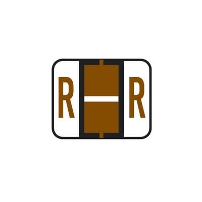 Smead® Alpha-Z™ BCCR/BCCS Compatible Roll Label, 1-1/4" W x 1" H, Letter R, Brown, 500/Roll