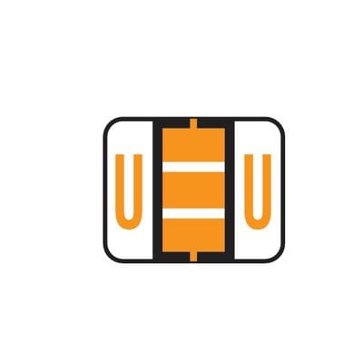 Smead® Alpha-Z™ BCCR/BCCS Compatible Roll Label, 1-1/4" W x 1" H, Letter U, Light Orange, 500/Roll
