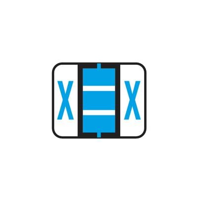 Smead® Alpha-Z™ BCCR/BCCS Compatible Roll Label, 1-1/4" W x 1" H, Letter X, Blue, 500/Roll