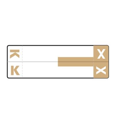 Smead Alpha-Z Compatible Name File Box Label, 3-5/8" W x 1-5/32" H, K/X, Light Brown, 100/Pkg